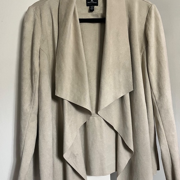 JULES & LEOPOLD XL CREAM SUEDE SOFT THIN LAYERED CARDIGAN - Picture 2 of 8